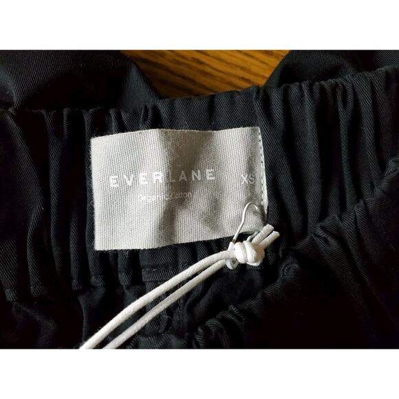 NEW Everlane xs "The Easy Pants" Black Cotton Twill Pull On Relaxed Fit - Picture 6 of 10